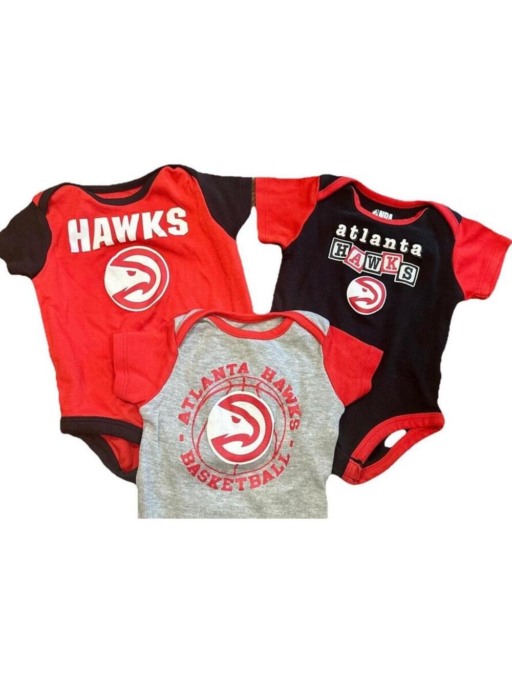 Official NBA Atlanta Hawks infant bodysuit 3-pack.